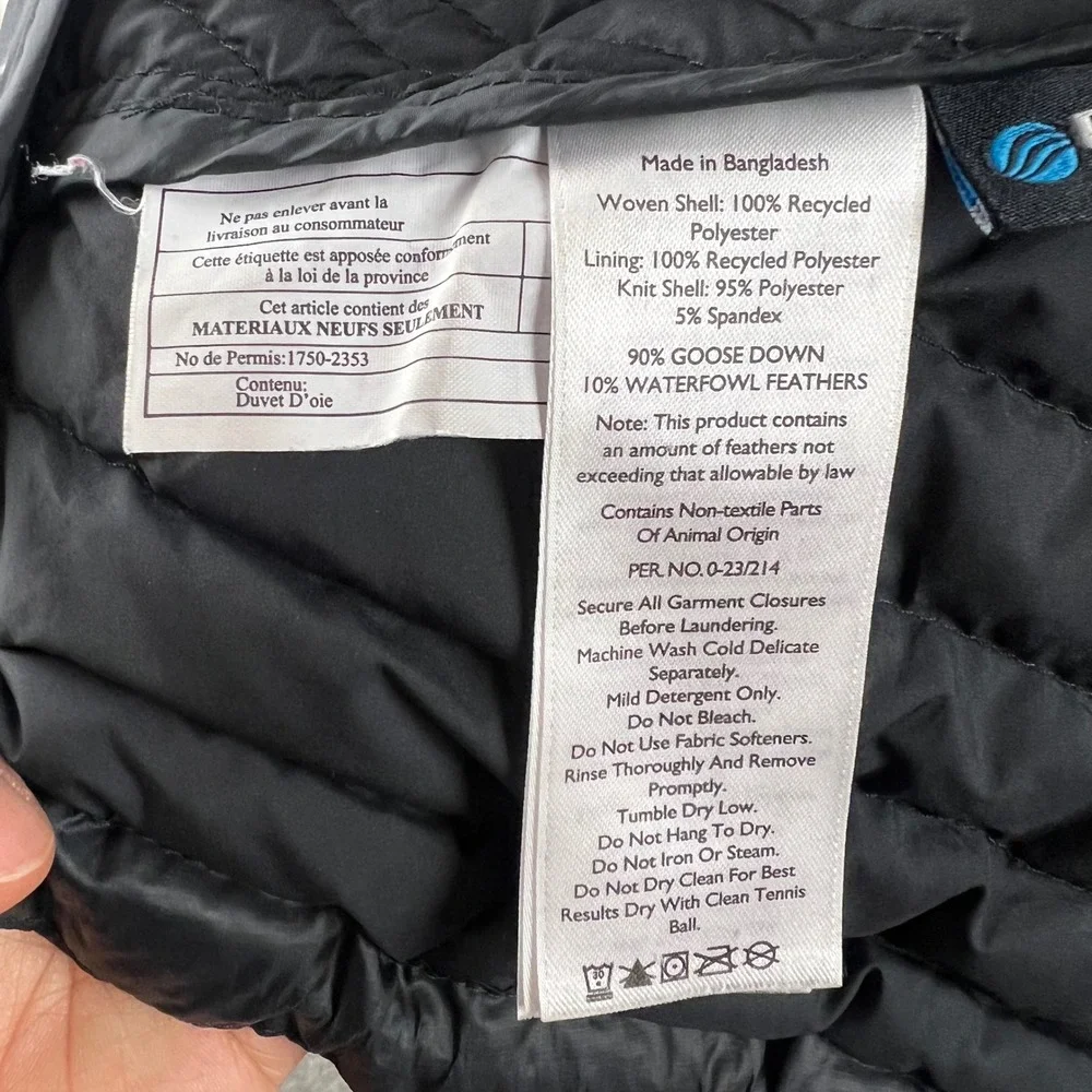 Eddie Bauer First Ascent EB800 Down Jacket Black Puffer Full Zip Womens Large